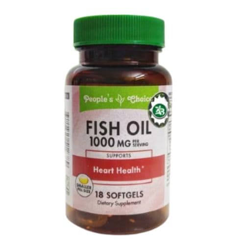 Complément Alimentaire FISH OIL, People's Choice Pour Soutenir La Santé Cardiaque, 1000 mg, 18 Gélules