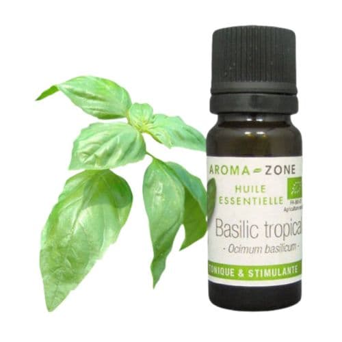Huile Essentielle de Basilic Tropical , AROMA- ZONE Sérénité du Ventre & de l’Esprit,10ml